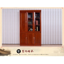 多孚办公家具办公柜木质实木皮文件柜油漆书柜玻璃门斗柜柜子