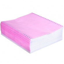 得力（deli）珊瑚海彩色电脑打印纸S241-2-1/3CS二联三等分80列(撕边 色序：白红 1000页/箱)