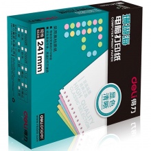 得力（deli）珊瑚海彩色电脑打印纸S241-2-1/3CS二联三等分80列(撕边 色序：白红 1000页/箱)