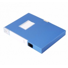 得力( deli )5605 A4加厚pp面板35mm-蓝色牢固耐用粘扣档案盒/文件盒/资料盒/文件夹
