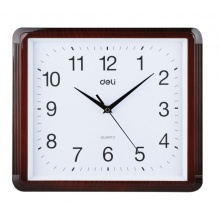 得力（deli） 9007简约现代方形时钟 电子时钟挂钟客厅钟表办公静音钟