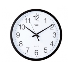 得力（deli）圆形/方形 挂钟钟表 客厅挂式静音钟表 9006 37cm简约时尚挂钟 
