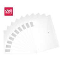 得力 5502 文件袋 资料袋 A4透明按扣公文袋 扣袋档案袋 单只装