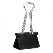 得力(deli)48只25mm黑色长尾票夹 金属票据夹燕尾夹铁夹子 中号8564