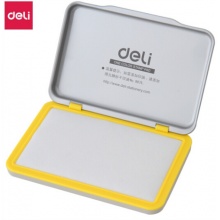 得力 (deli) 秒干印油 金属方形秒干印台 财务用品 印台 金属印台 9894白色