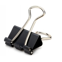 得力8562长尾夹 得力(deli)24只41mm黑色长尾票夹 金属票据夹燕尾夹铁夹子 大号8562