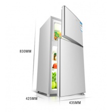 奥克斯（AUX）家用102升小型冰箱双门式冷冻冷藏两门小冰箱宿舍用迷你节能电冰箱BCD-102拉丝银