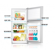 奥克斯（AUX）家用102升小型冰箱双门式冷冻冷藏两门小冰箱宿舍用迷你节能电冰箱BCD-102拉丝银