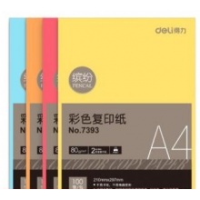 A4 彩色复印纸 80g 100张/包 单包装 
