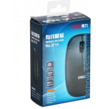 得力(deli)USB有线鼠标 光感灵敏办公鼠标 即插即用 经典雅黑