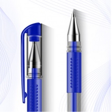 得力0.5mm直液全针管走珠签字笔